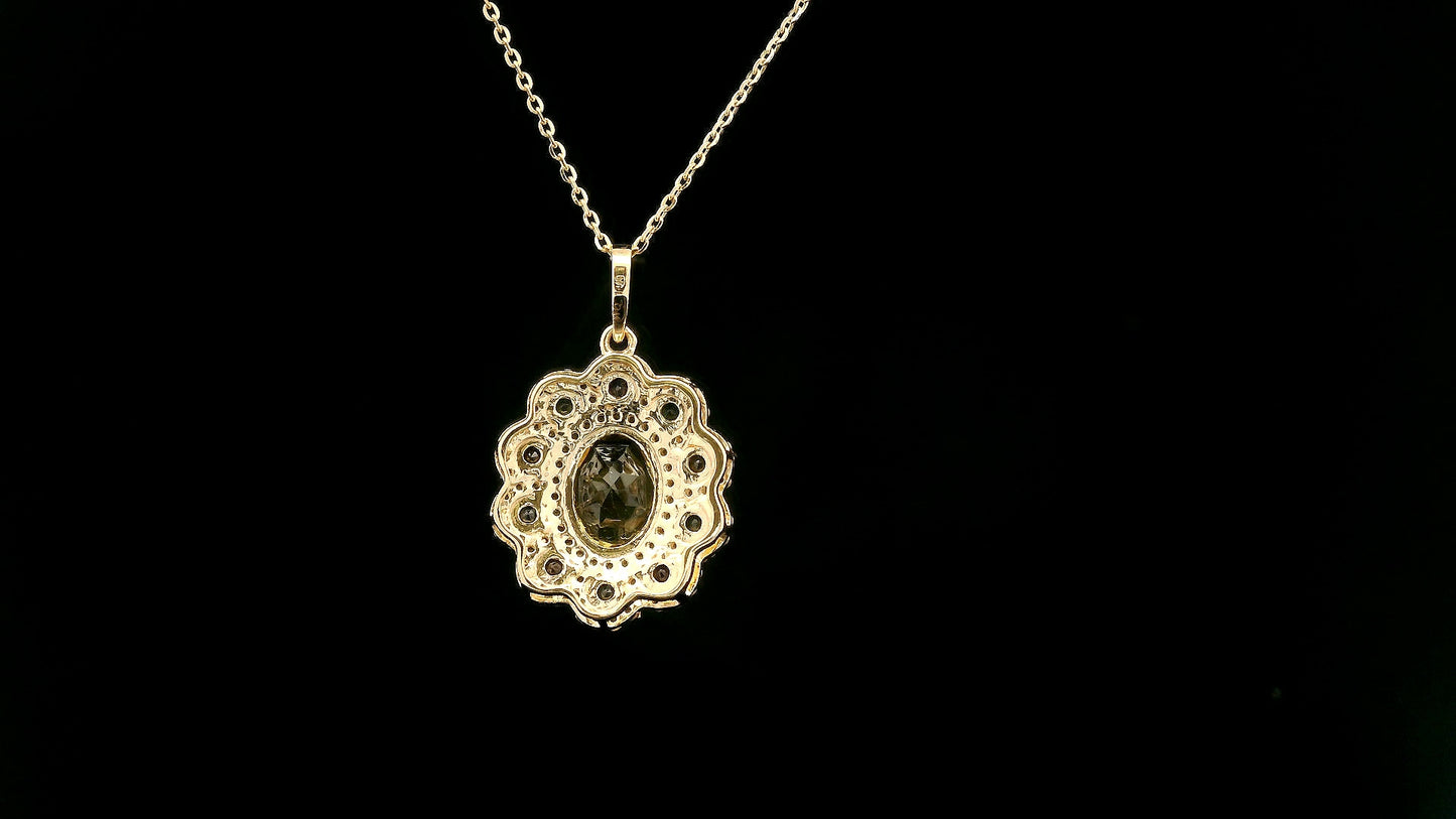2.00 Ct Oval Tourmaline 14K Gold Pendant