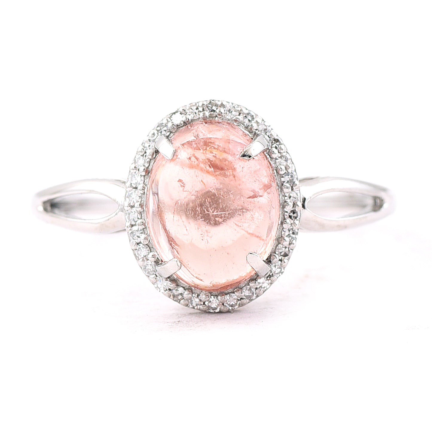 2.24 Ct Oval Cabochon Cut Natural Tourmaline 950 Platinum Ring
