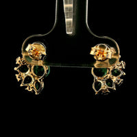 2.51 Ct Round Emerald 14K Gold Earrings