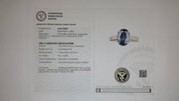 4.33 Ct Oval Mixed Cut Lab Grown Sapphire 14K Gold Ring