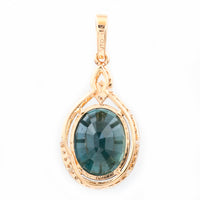 4.70 Ct Oval Natural Sapphire 14K Gold Pendant