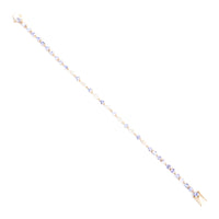 3.13 Ct Trillion Tanzanite 14K Gold Bracelet