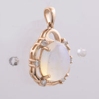 2.50 Ct Oval Cabochon Cut Natural Opal 14K Gold Pendant