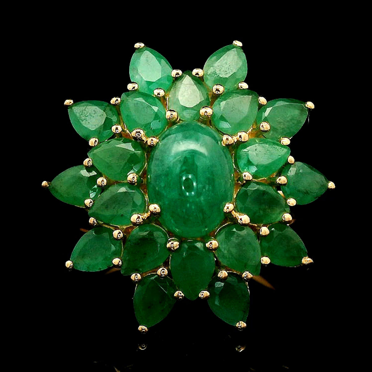 4.22 Ct Oval Emerald 14K Gold Ring
