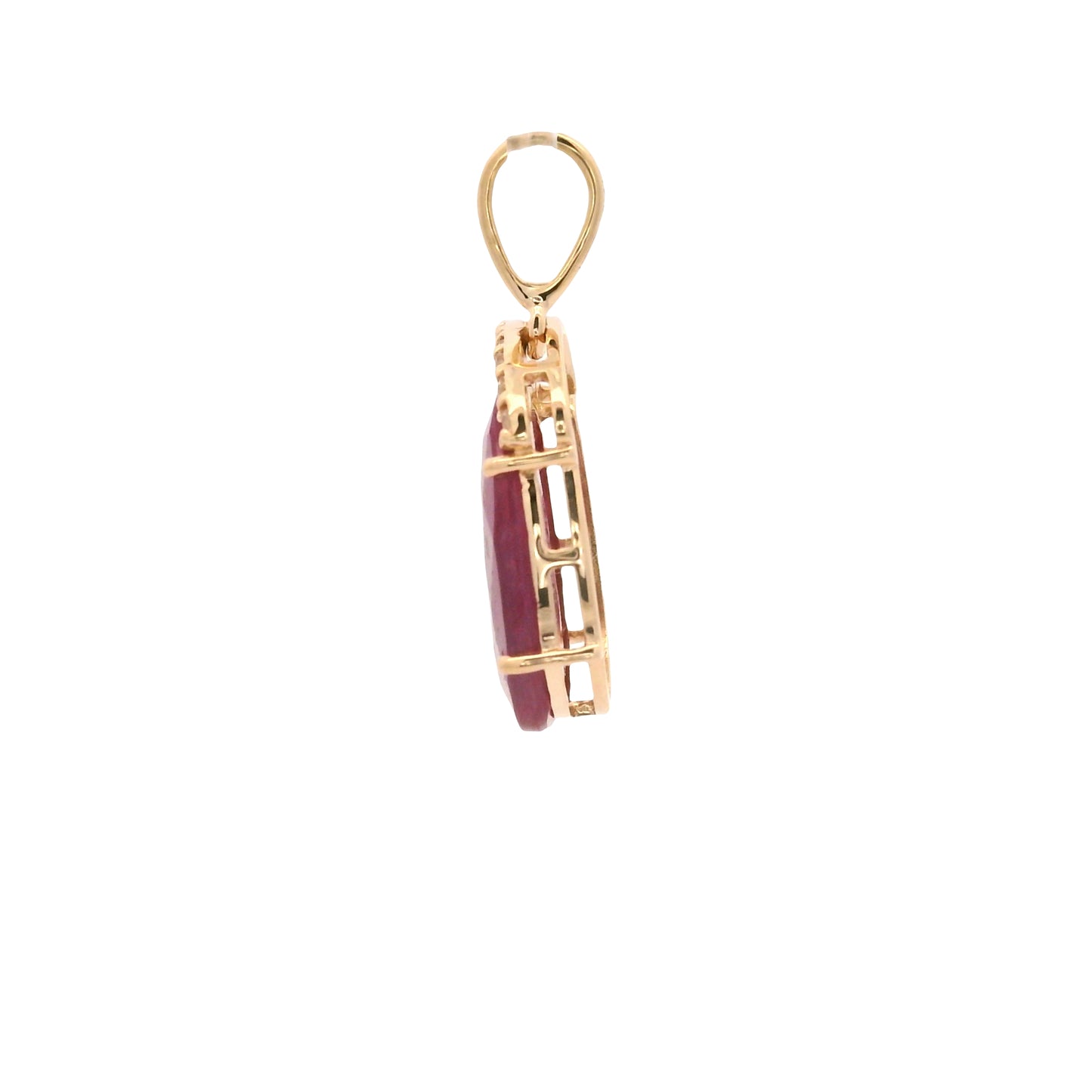 3.00 Ct Oval Ruby 14K Gold Pendant