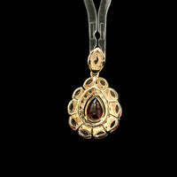 1.58 Ct Pear Rubellite 14K Gold Pendant