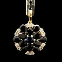 3.37 Ct Pear Sapphire 14K Gold Pendant