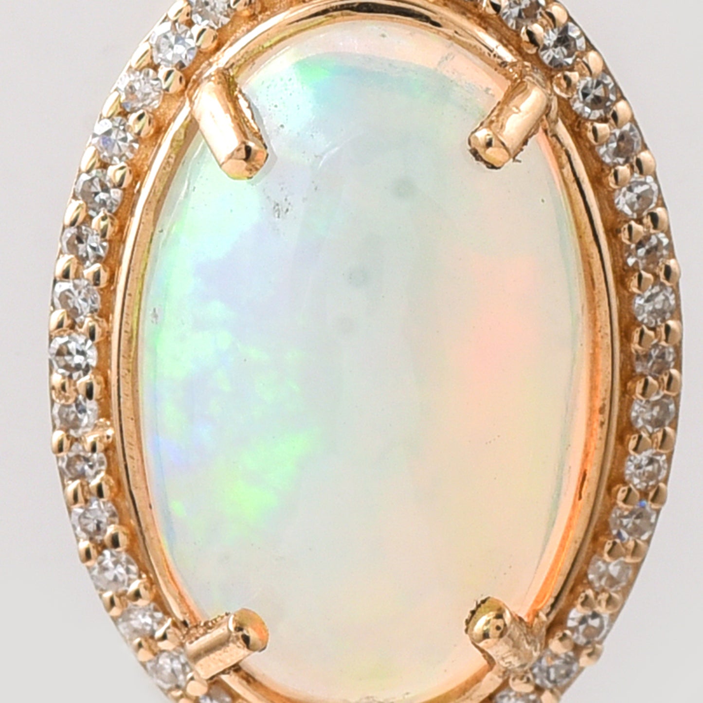 2.48 Ct Oval Cabochon Cut Natural Opal 14K Gold Pendant