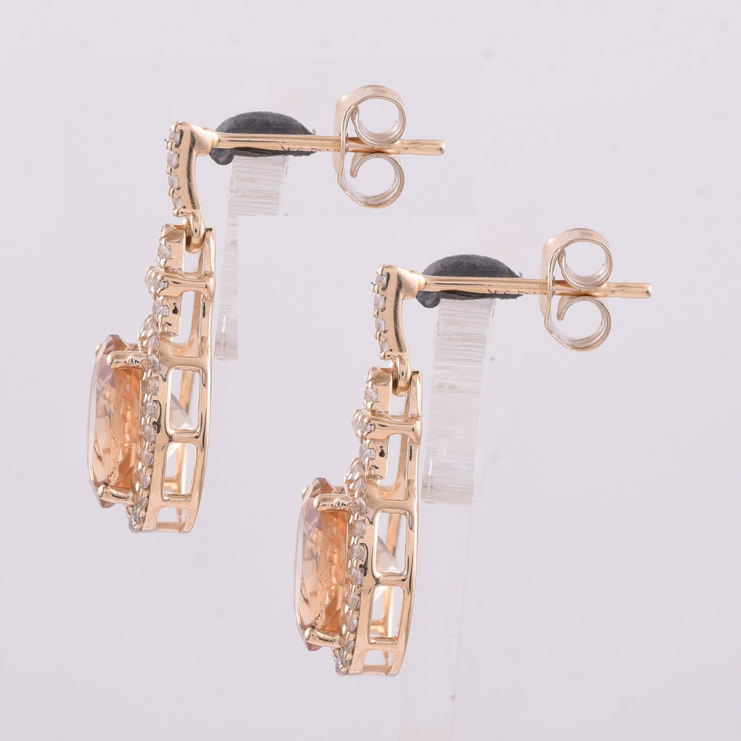 2.69 Ct Oval Tourmaline 9K Gold Earrings