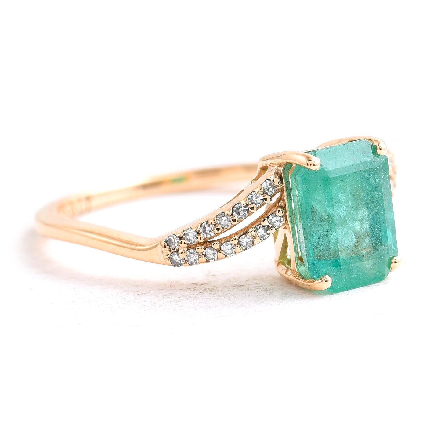 1.77 Ct Octagon Emerald 14K Gold Ring