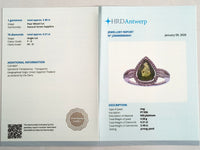 2.67 Ct Pear Mixed Cut Natural Green Sapphire 950 Platinum Ring