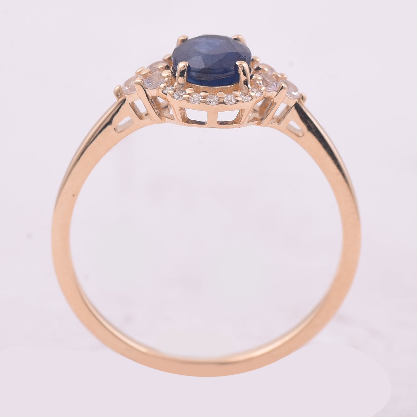 1.22 Ct Oval Mixed Cut Natural Sapphire 14K Gold Ring