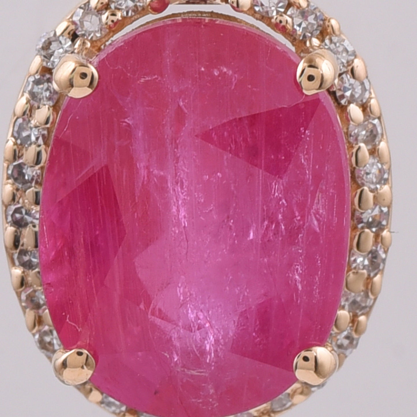 3.56 Ct Oval Natural Ruby 14K Gold Pendant