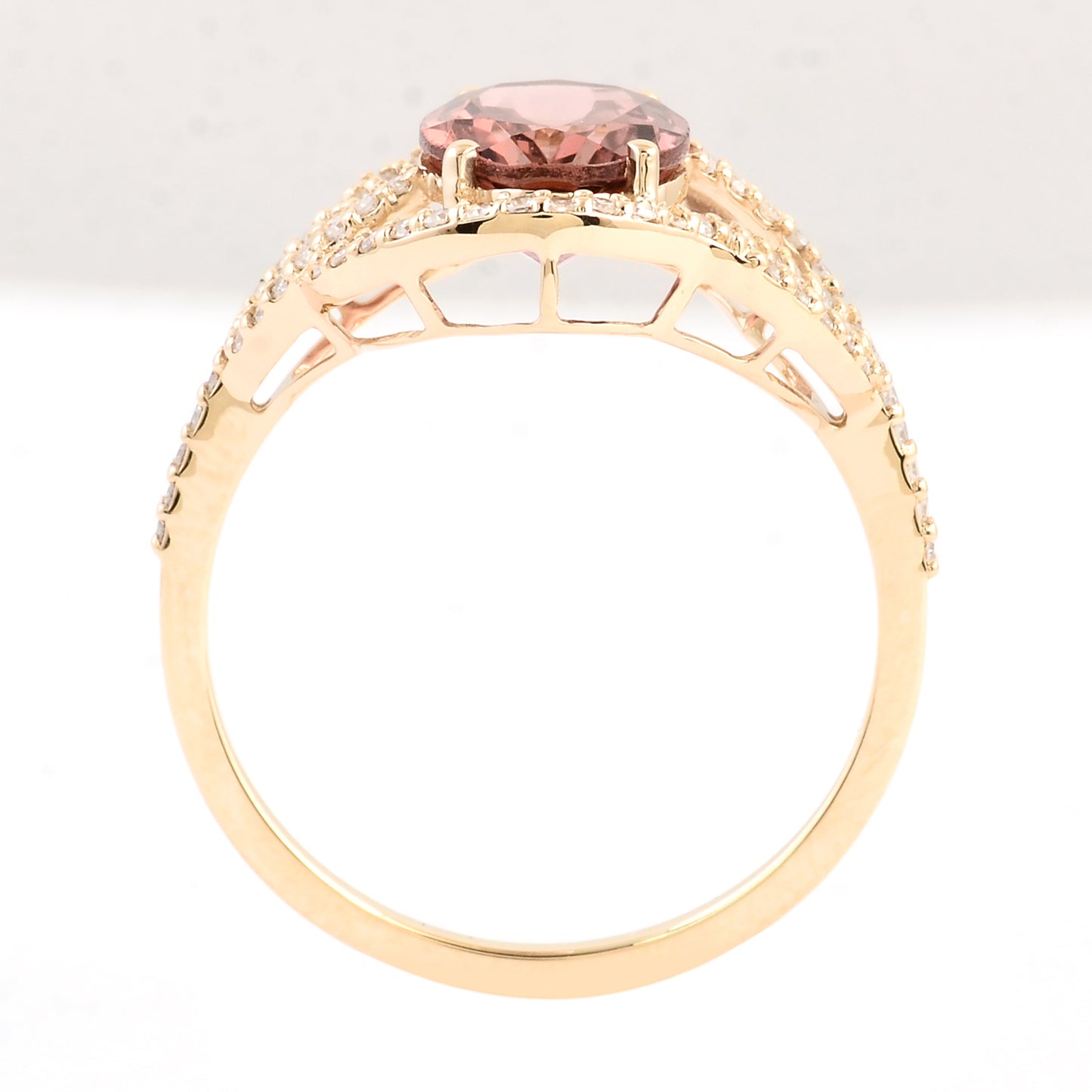2.04 Ct Oval Mixed Cut Natural Tourmaline 14K Gold Ring