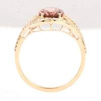 2.04 Ct Oval Mixed Cut Natural Tourmaline 14K Gold Ring