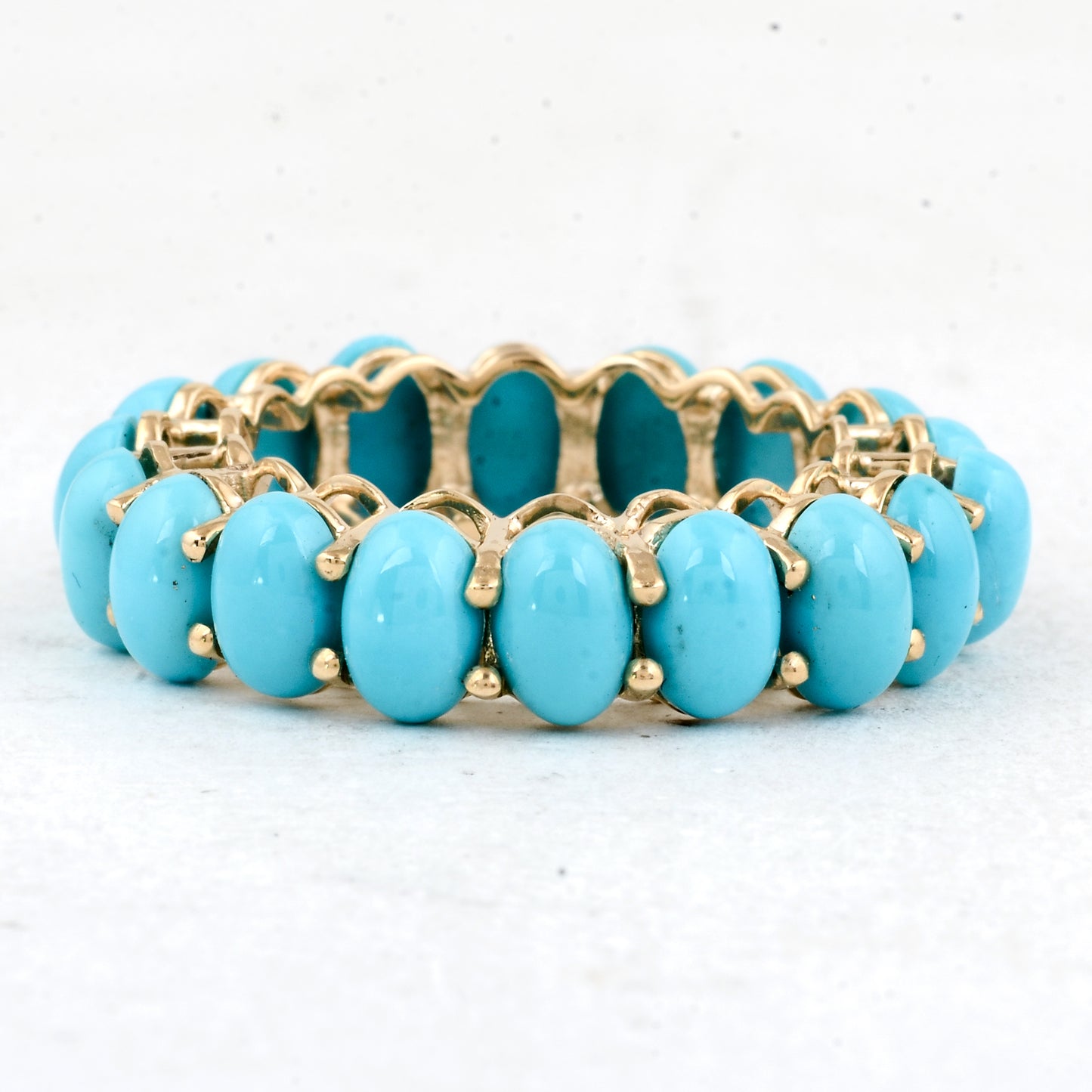 7.36 Ct Oval Turquoise 14K Gold Ring