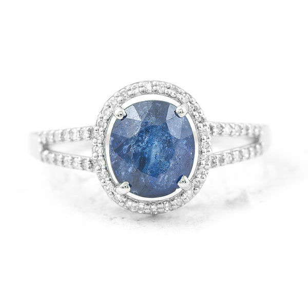 2.44 Ct Oval Mixed Cut Natural Sapphire 950 Platinum Ring