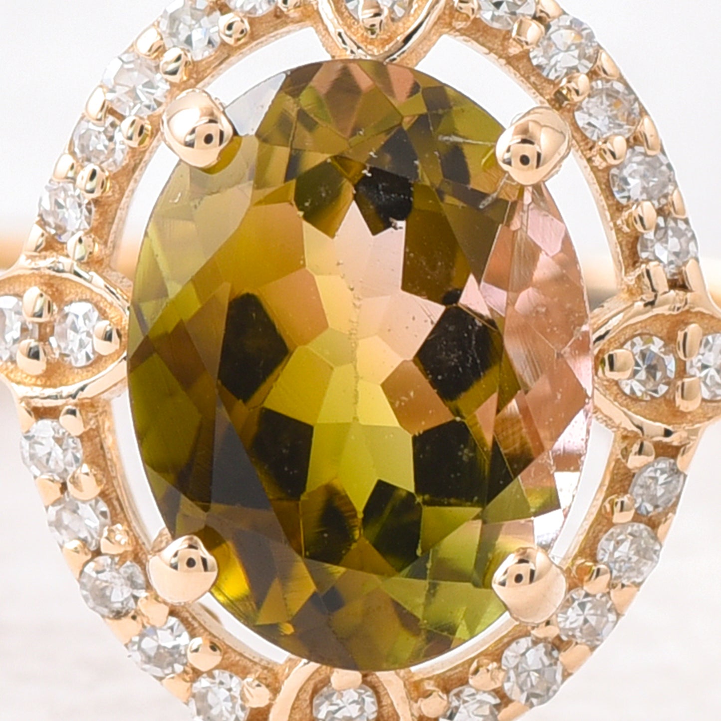 1.34 Ct Oval Mixed Cut Natural Tourmaline 14K Gold Ring