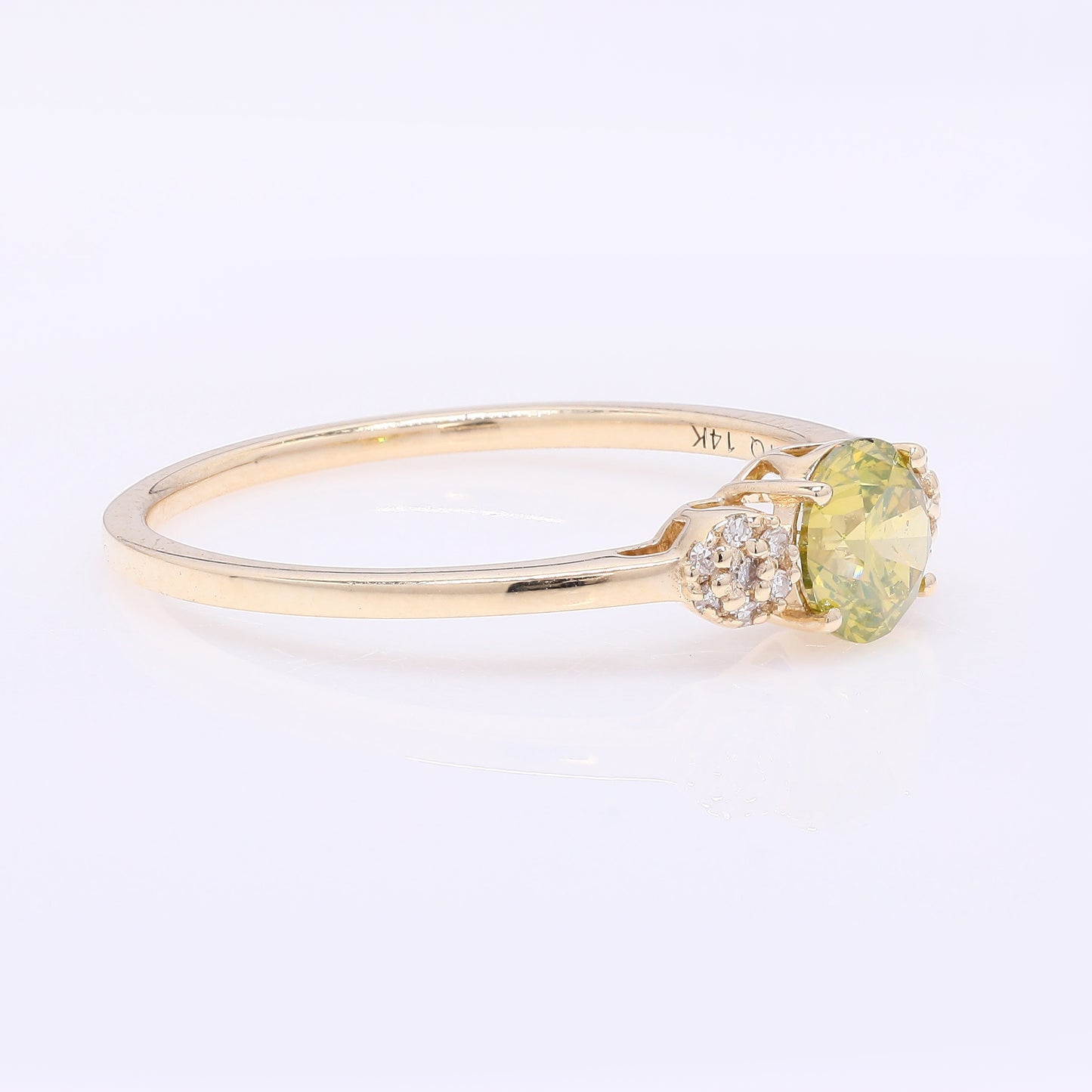 0.70 Ct Round Yellow Diamond 14K Gold Ring