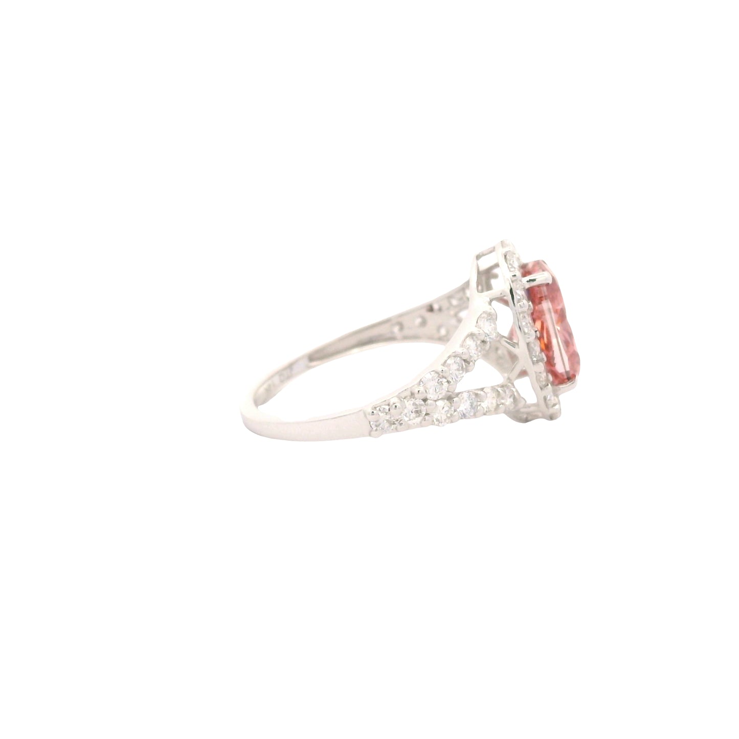 2.92 Carats Pink Lab Grown Diamond 14K Gold Ring