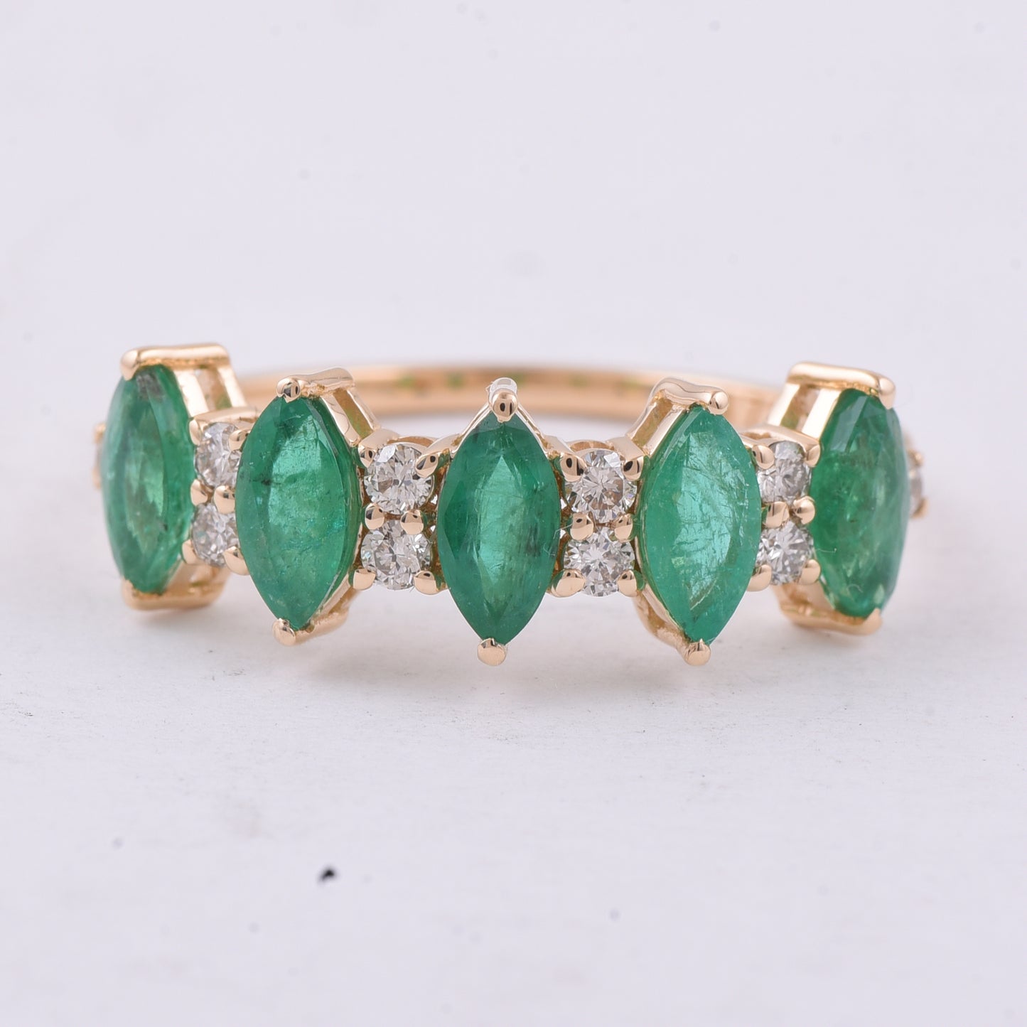 1.41 Ct Marquise Natural Emerald 14K Gold Ring