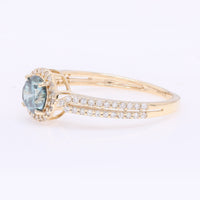 0.80 Ct Round Blue Diamond 14K Gold Ring
