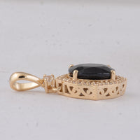 2.80 Ct Oval Sapphire 9K Gold Pendant