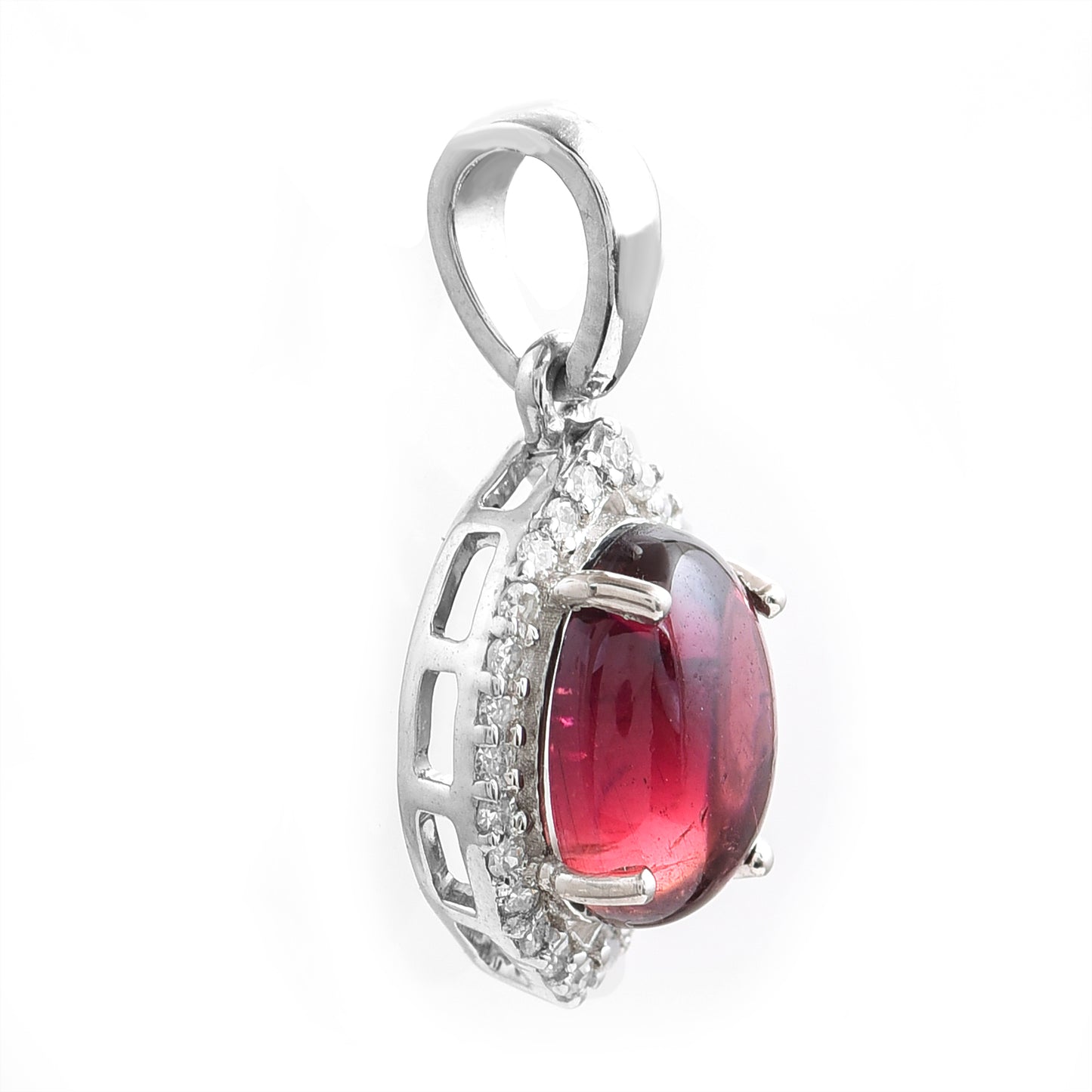 1.33 Ct Oval Tourmaline 950 Platinum Pendant