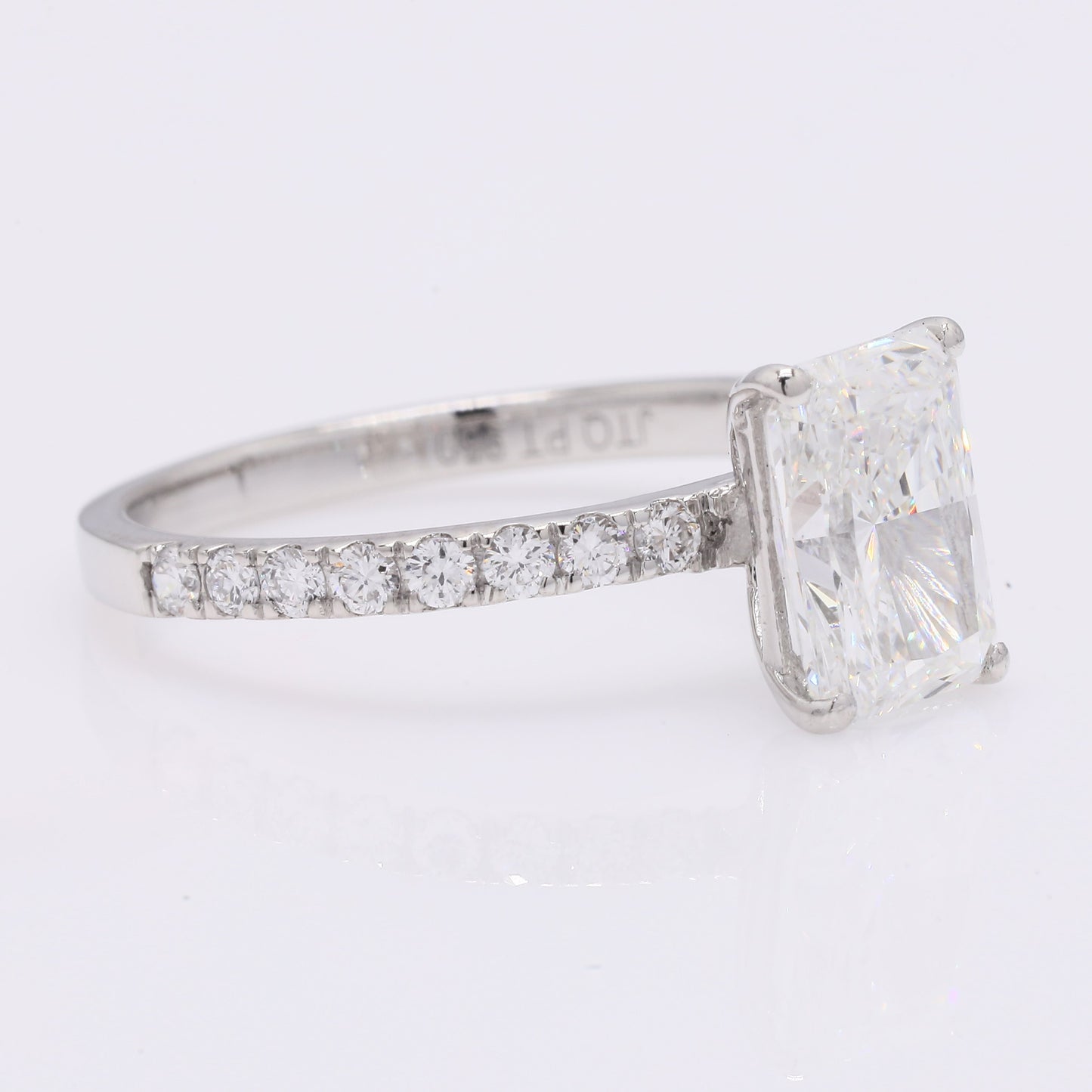 2.12 Ct Cut Cornere Rectangular Modifie Brilliant Lab Grown Diamond 950 Platinum Ring