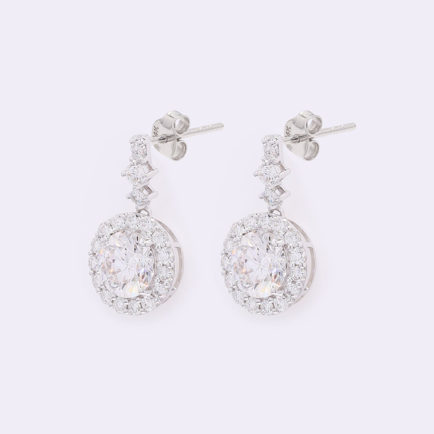 4.09 Carats Lab Grown Diamond 14K Gold Earrings