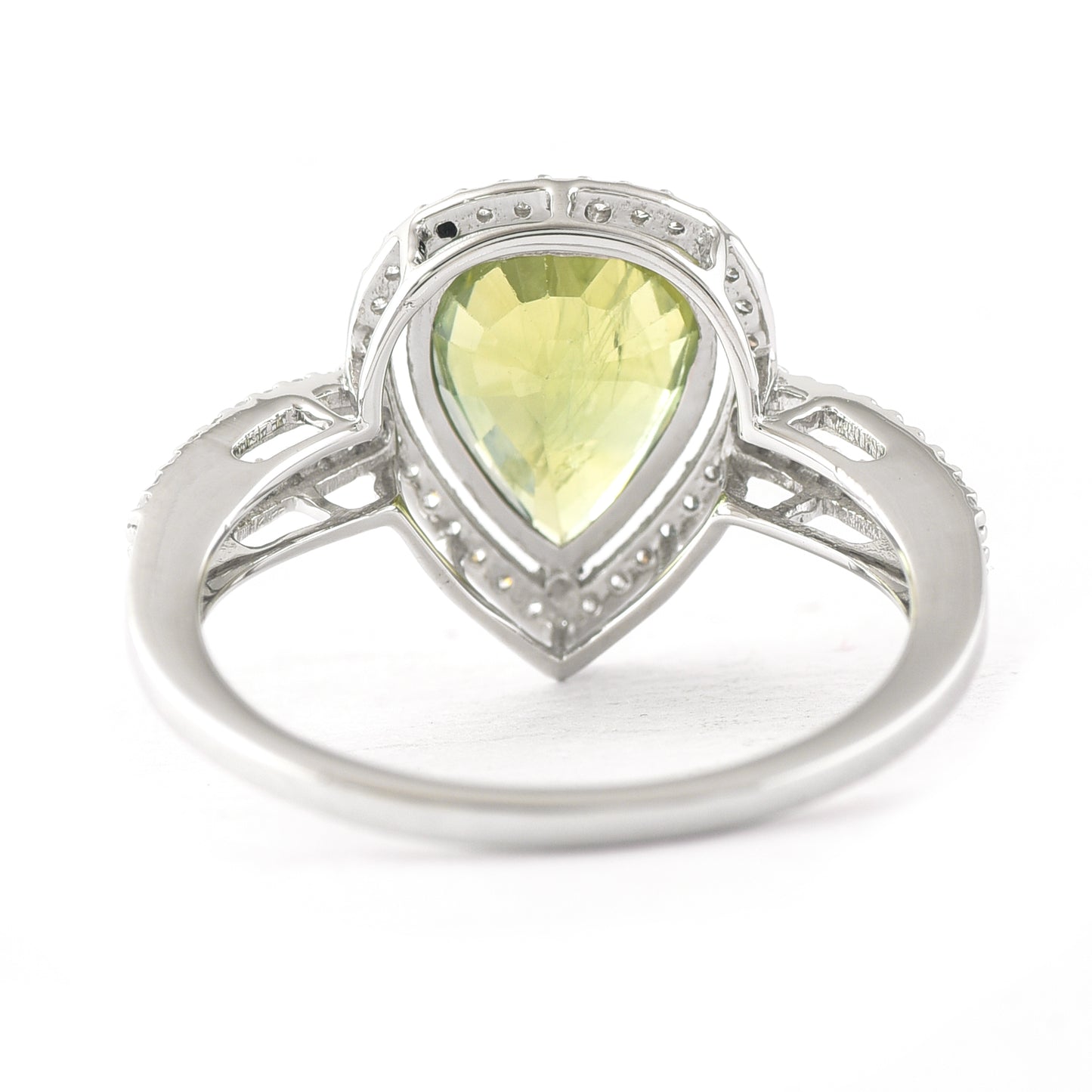 2.67 Ct Pear Mixed Cut Natural Green Sapphire 950 Platinum Ring