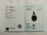 3.04 Ct Oval Mixed Cut Natural Green Sapphire 950 Platinum Pendant