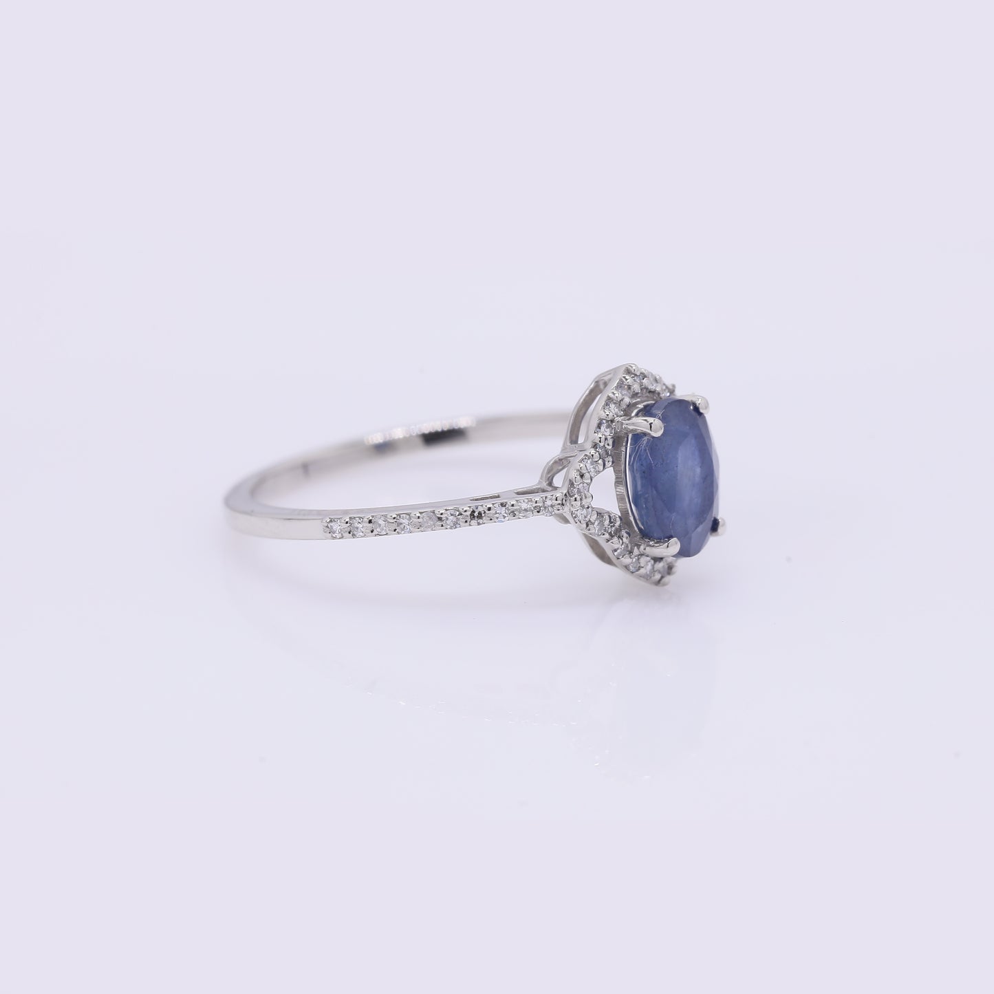1.33 Ct Oval Mixed Cut Natural Sapphire 950 Platinum Ring