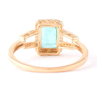 1.29 Ct Rectangle Step Cut Natural Emerald 14K Gold Ring