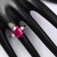 6.31 Ct Oval Ruby 18K Gold Ring