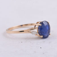 2.39 Ct Oval Natural Sapphire 14K Gold Ring