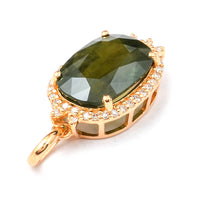 4.06 Ct Cushion Mixed Cut Natural Green Sapphire 14K Gold Pendant