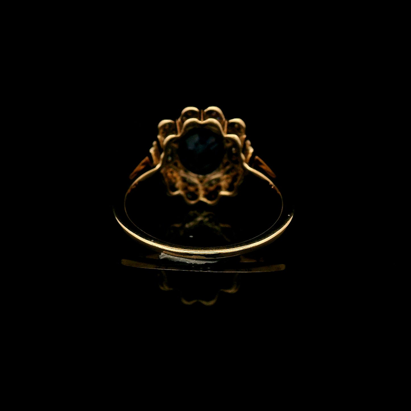 2.35 Ct Oval Mixed Cut Natural Sapphire 14K Gold Ring