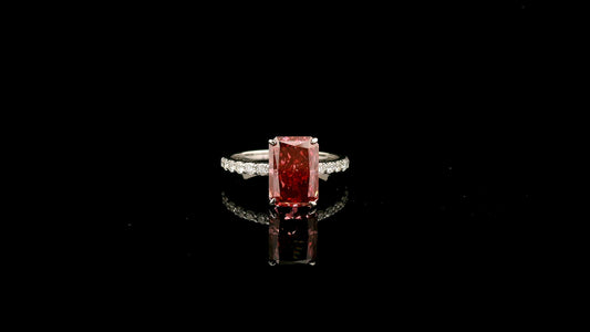 3.43 Carats Pink Lab Grown Diamond 14K Gold Ring