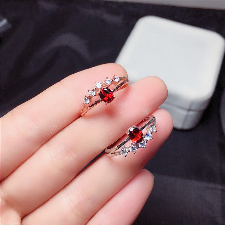Garnet 925 Sterling Silver Ring