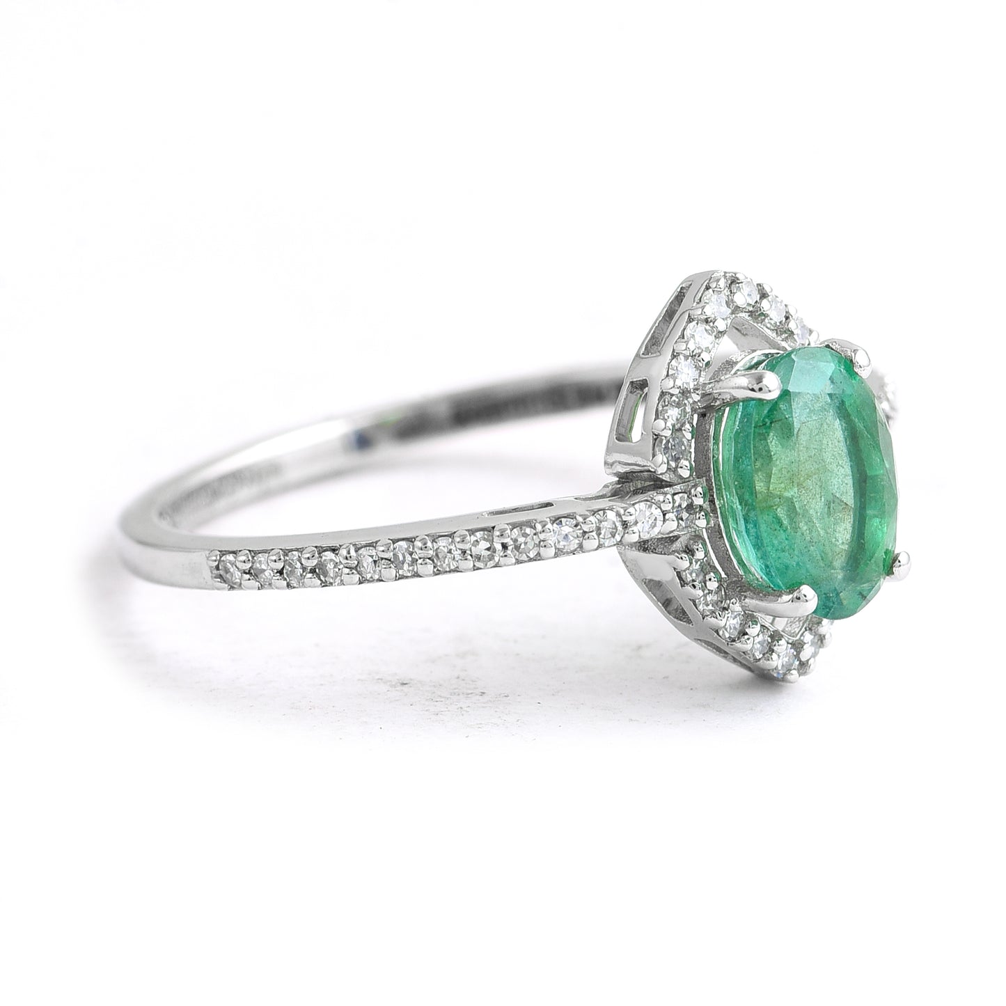2.74 Ct Oval Mixed Cut Natural Emerald 950 Platinum Ring