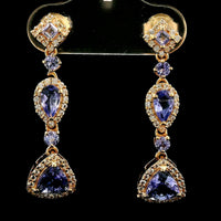1.85 Ct Pear Tanzanite 14K Gold Earrings