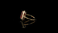 5.17 Ct Octagon Lab Grown Ruby 14K Gold Ring