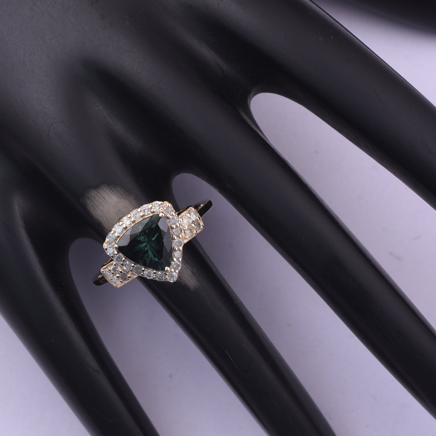 1.92 Ct Trillion Tourmaline 9K Gold Ring