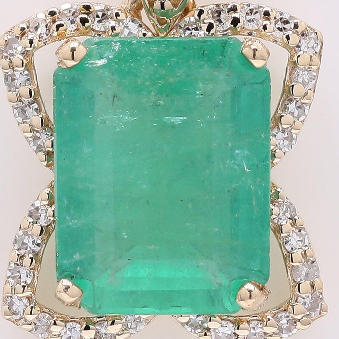 2.25 Ct Octagon Step Cut Natural Emerald 14K Gold Pendant