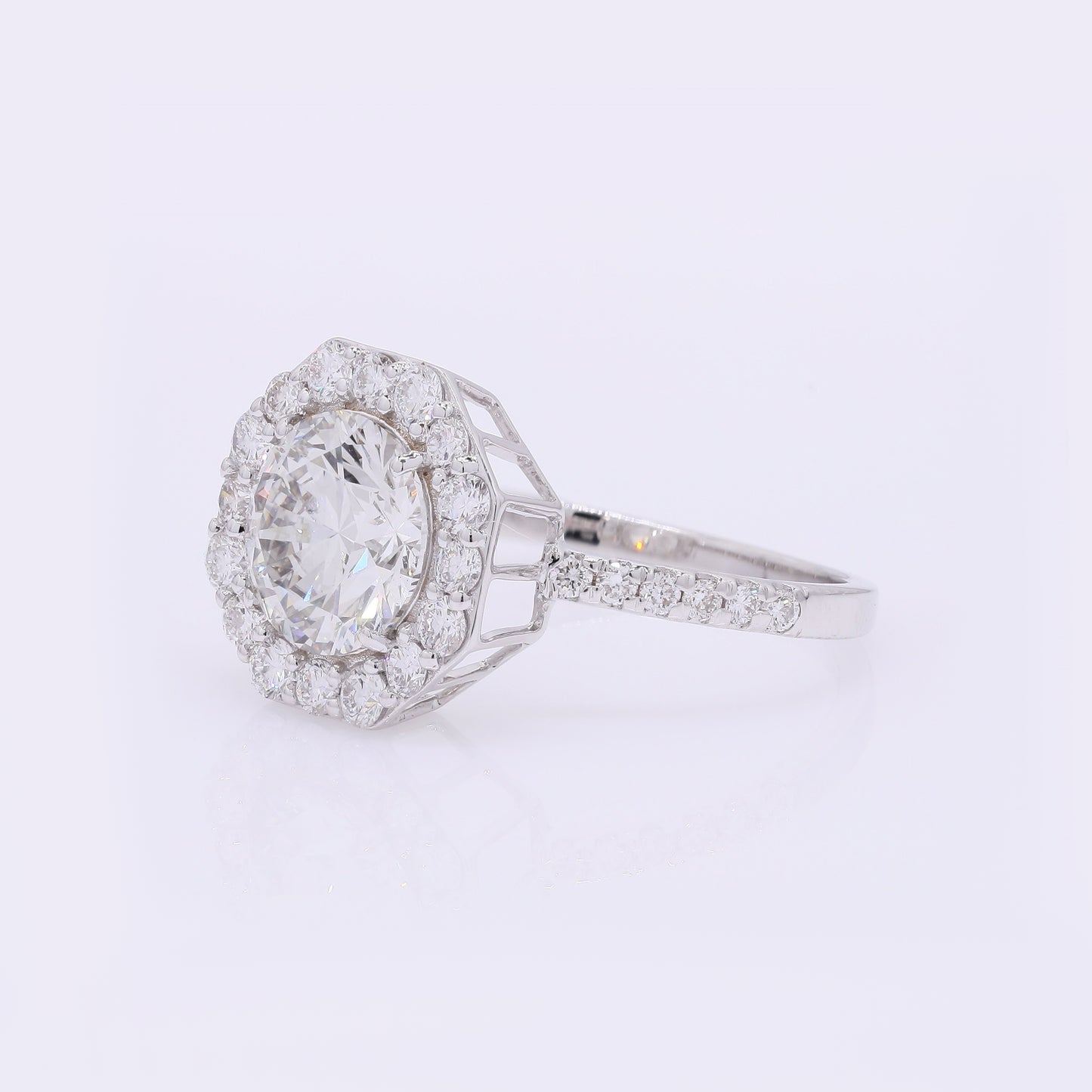2.69 Carats Lab Grown Diamond 14K Gold Ring