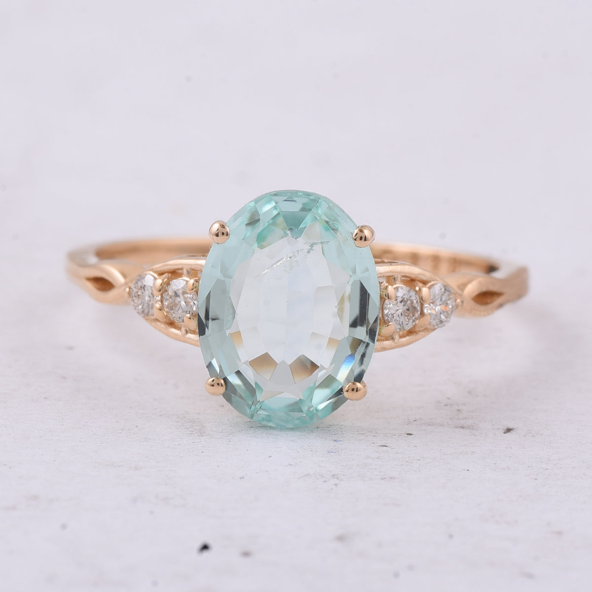 2.07 Ct Oval Natural Beryl 14K Gold Ring