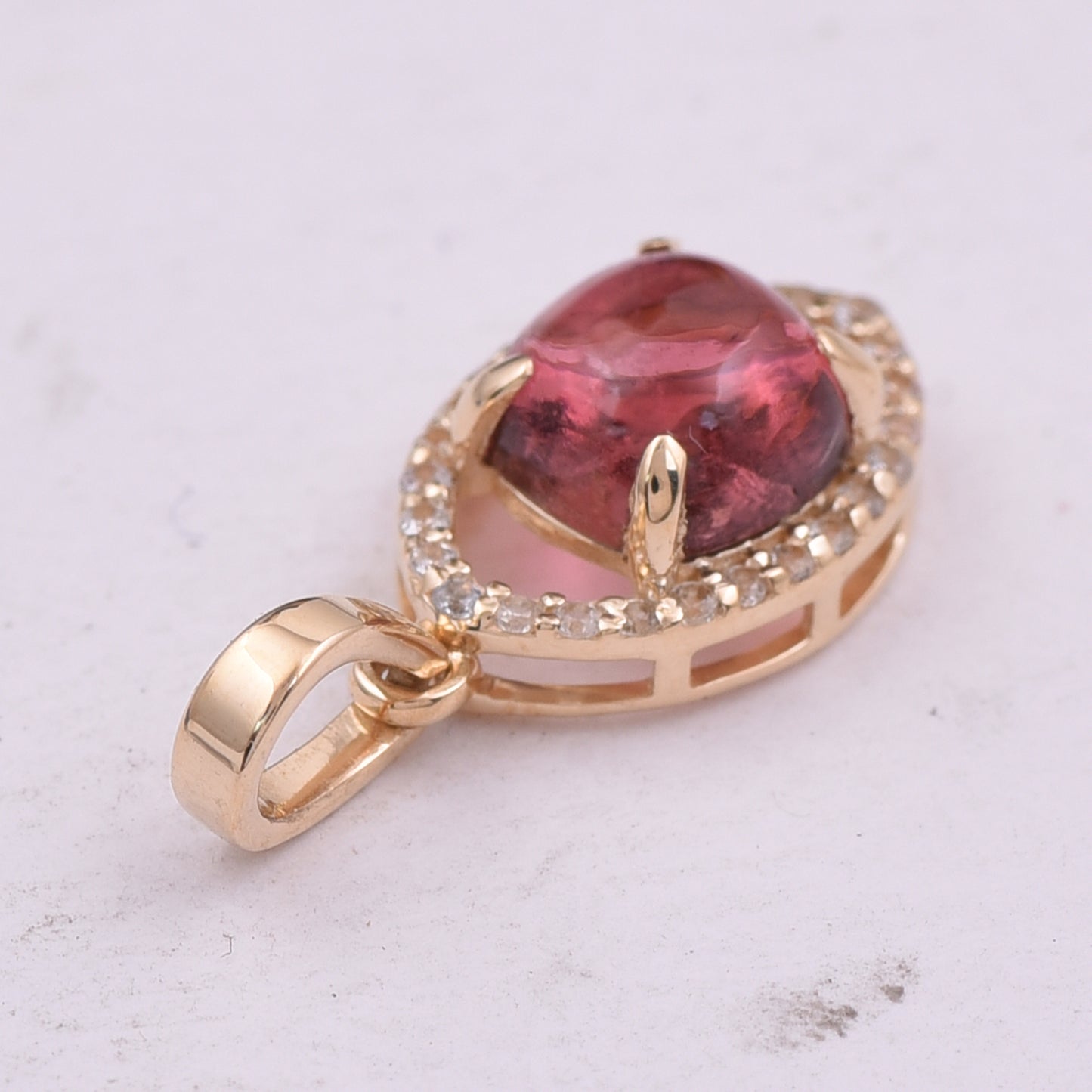 1.31 Ct Cushion Tourmaline 9K Gold Pendant