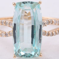 3.90 Ct Cushion Natural Emerald 14K Gold Ring