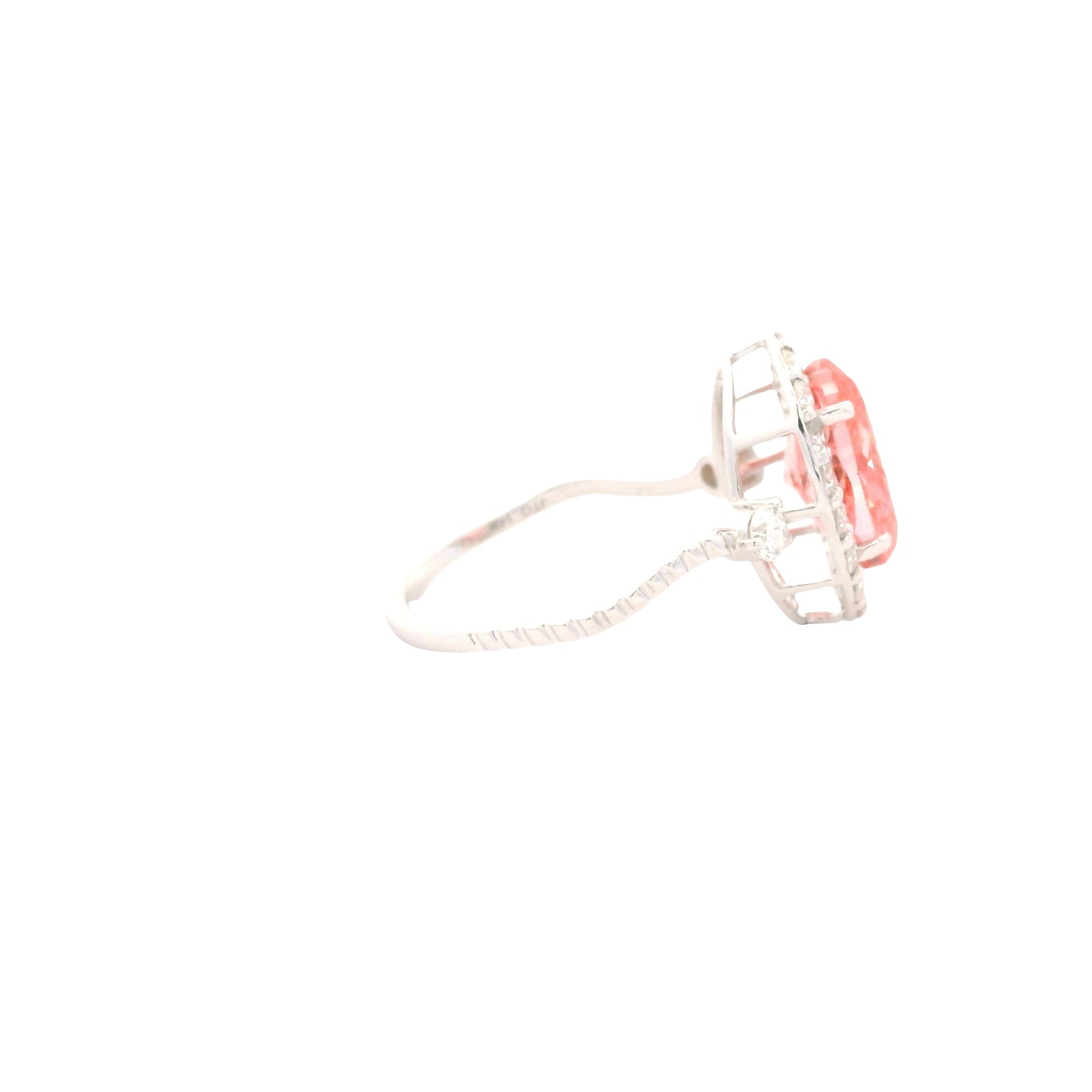 3.61 Carats Pink Lab Grown Diamond 14K Gold Ring